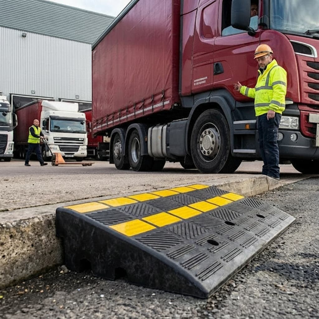 Heavy Duty Rubber Kerb Ramp – 40 Tonne Load Capacity | HGV, Car & Wheelchair Access Ramp