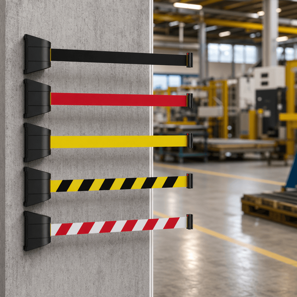 Wall Mounted Magnetic Belt Barrier 4.5m / 10m – Tool-Free Fixing for Warehouse & Industry — image 2