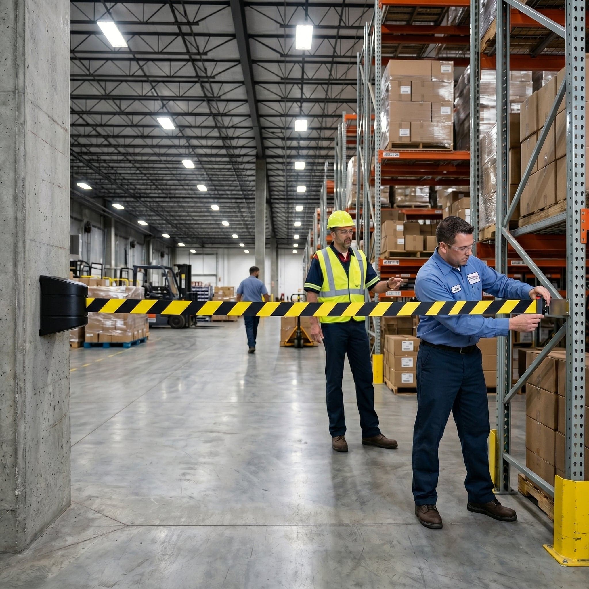 Wall Mounted Magnetic Belt Barrier 4.5m / 10m – Tool-Free Fixing for Warehouse & Industry — image 4
