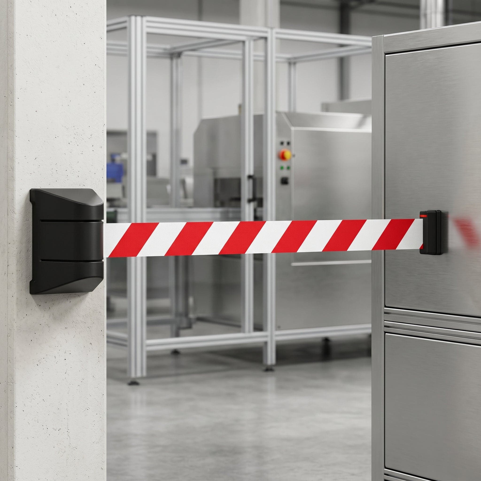 Wall Mounted Magnetic Belt Barrier 4.5m / 10m – Tool-Free Fixing for Warehouse & Industry — image 5