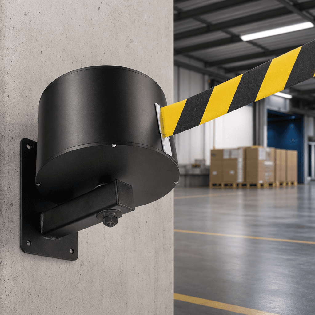 Retractable Wall Mounted Barrier 16m / 23m – Heavy Duty Outdoor Belt with Adjustable Bracket — image 2