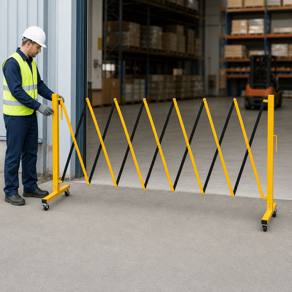Expanding Gate on Wheels 3.6m – Mobile Folding Trellis Barrier, Black/Yellow or Red/White — image 2