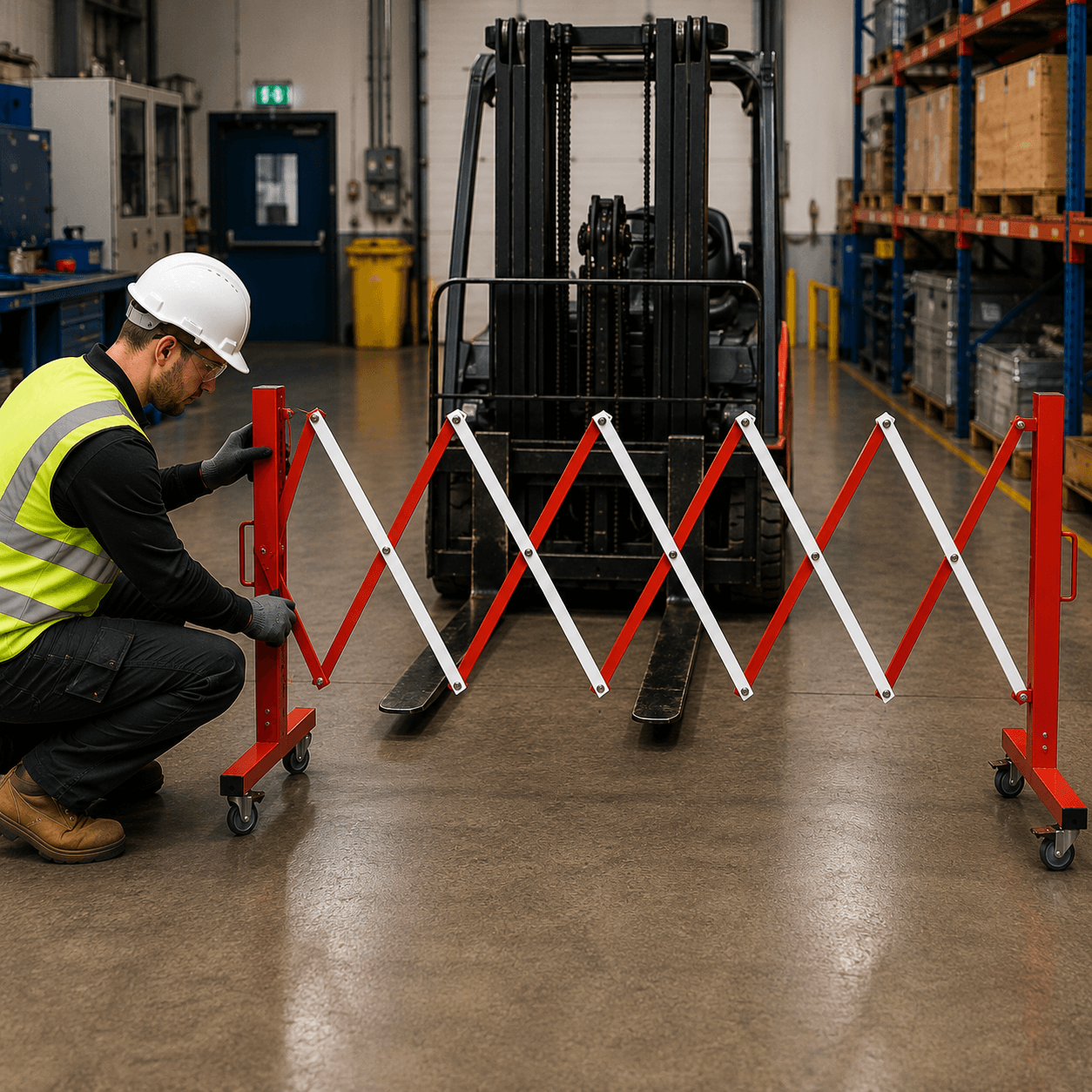 Expanding Gate on Wheels 3.6m – Mobile Folding Trellis Barrier, Black/Yellow or Red/White — image 3