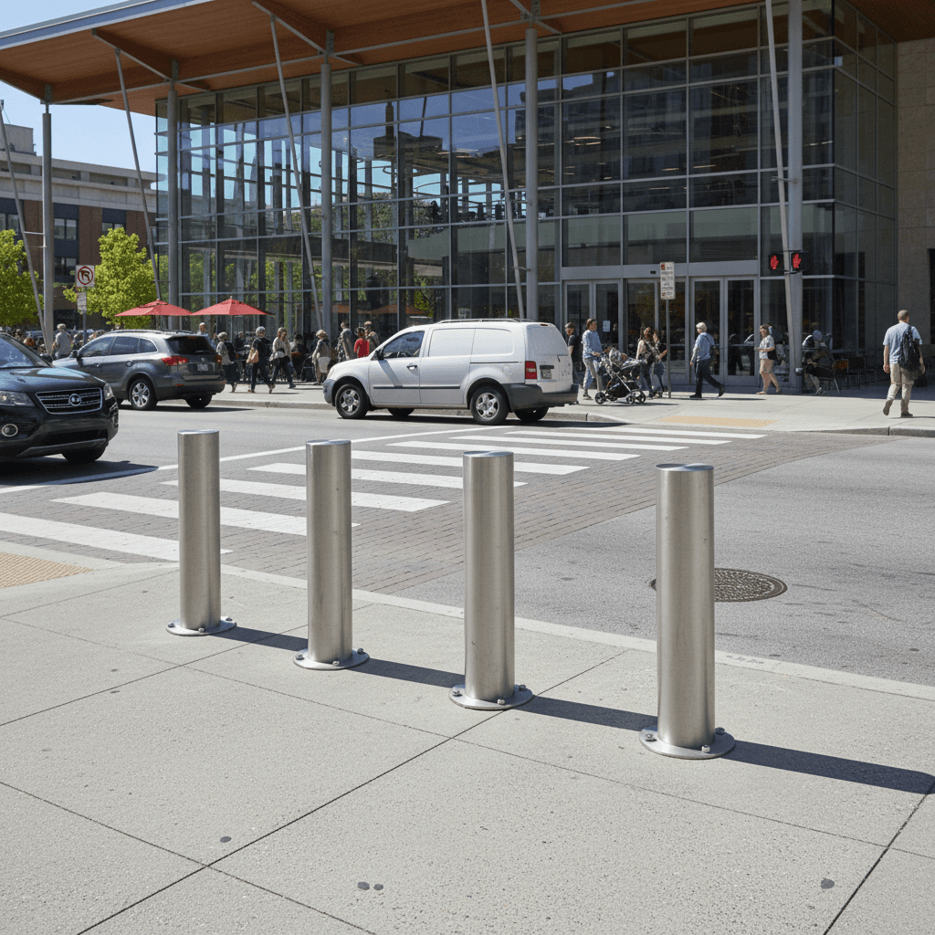 Removable Stainless Steel Bollard Ø154mm / Ø204mm – 600mm to 1200mm, Lockable, Root-Fixed or Bolt-Down — image 2