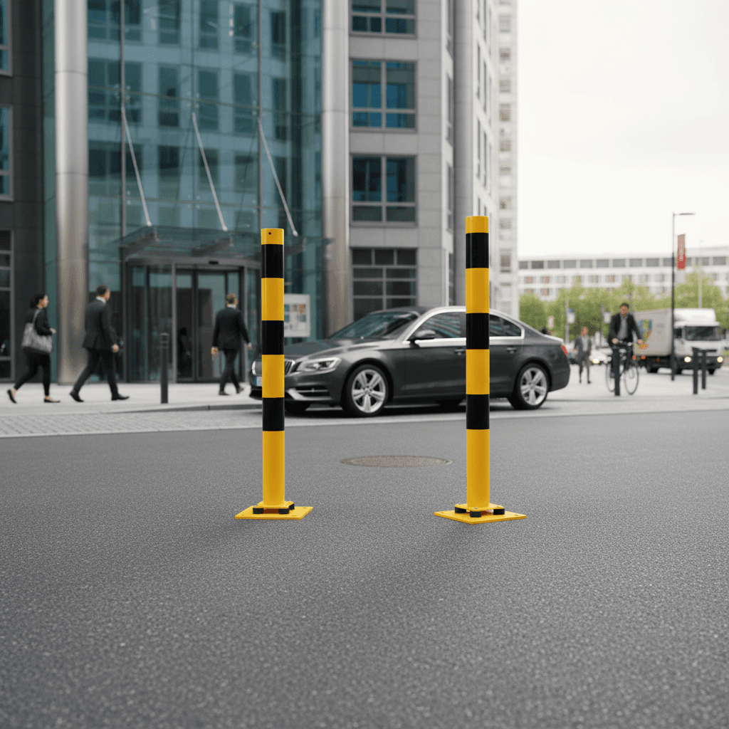 Tiltable Self-Righting Steel Bollard Ø76mm / Ø89mm / 70x70mm – Crash-Proof Bolt-Down Post with Welded Cap — image 2