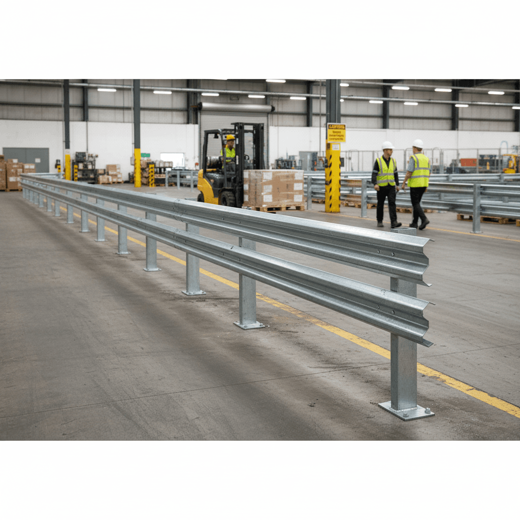 RSJ Crash Barrier Post 2000mm Double Run – Galvanised Steel Dig-In Post for Twin Armco Beams — image 2