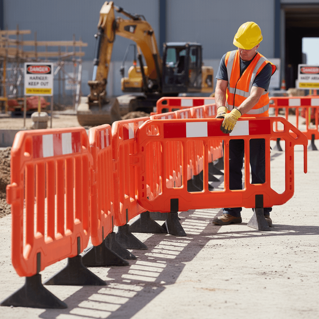 Chapter 8 Pedestrian Barrier – Class C Wind Resistant, Stackable Hook and Eye Site Safety Barrier, Orange