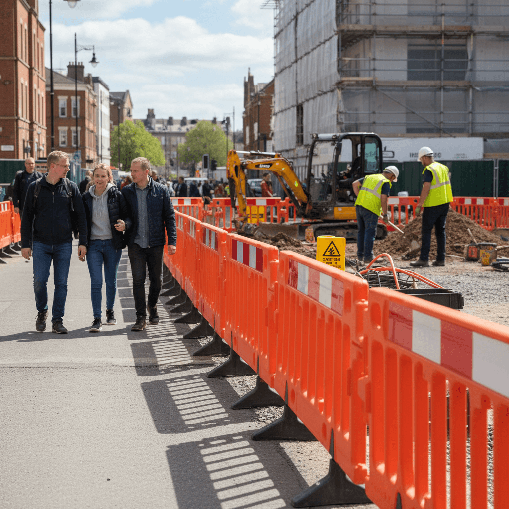 Chapter 8 Pedestrian Barrier 1800 x 1200mm – BS7818 Compliant Stackable Plastic Road Safety Barrier — image 2
