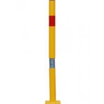 Goldenrod Yellow & Red Bendy Bolt Down Tall Static Parking Post