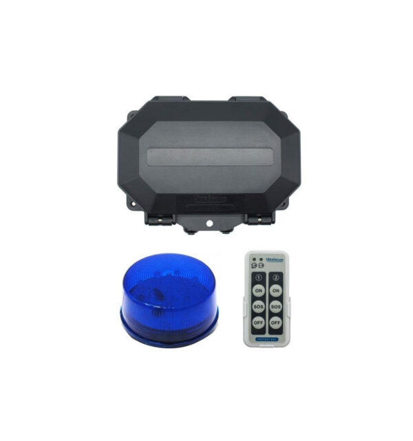 Dim Gray Protect 800 Outdoor Wireless Receiver With Blue Flashing Strobe Light