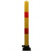 Dark Goldenrod 900mm High Fold Down Parking Post - Yellow & Red