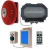 Dim Gray Wireless Commercial Bell Kit Included Heavy Duty Push Button & Loud Bell With Adjustable Duration