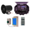 Dark Slate Gray Wireless Commercial Siren Kit Included Heavy Duty Push Button & Loud Siren With Adjustable Duration