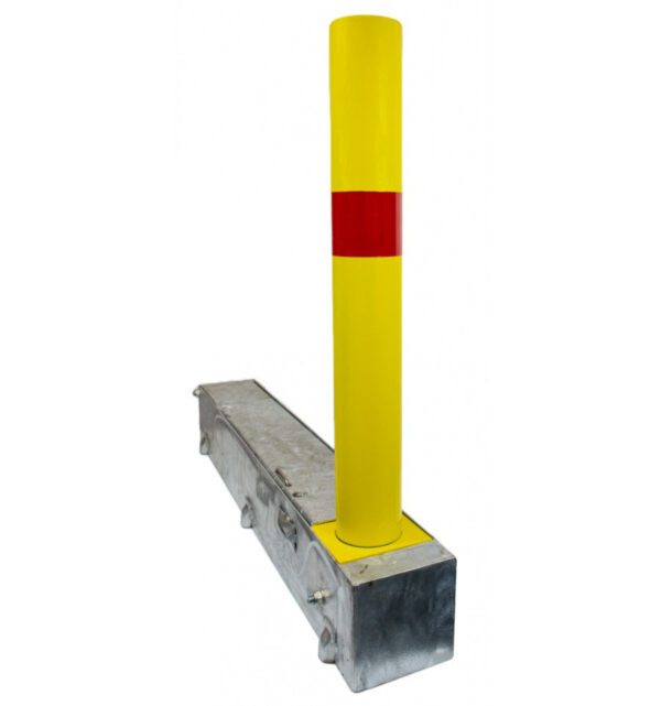 Goldenrod Fold Away (coffin) Yellow Parking Post With Reflective Red Band