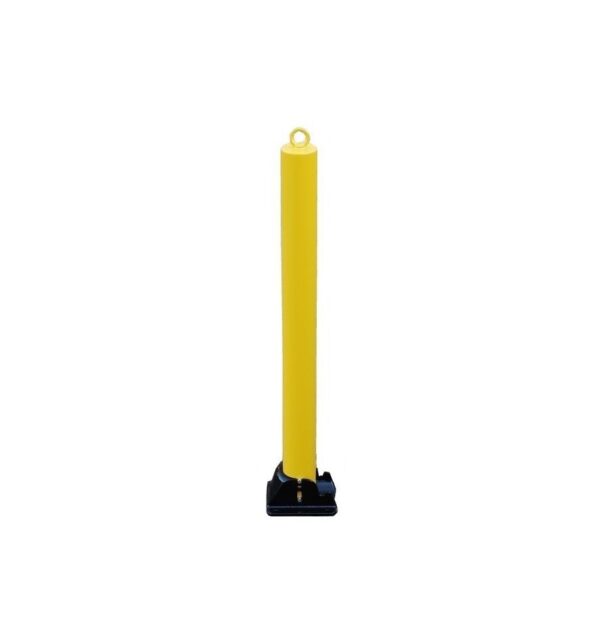 Goldenrod Yellow Fold Down Parking Post With Integral Lock & Top Mounted Eyelet