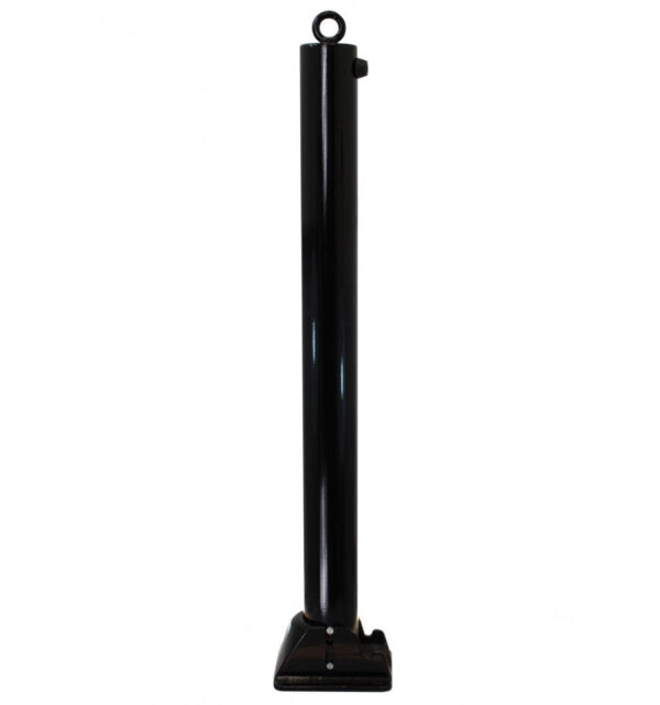 Black 76mm Black Fold Down Parking Post With Integral Lock & Chain Eyelet