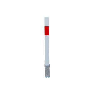 Light Steel Blue White & Red Removable Parking & Security Post With Padlock & 3 Keys