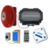 Dim Gray Wireless Commercial Bell Kit Included Push Button & Loud Bell (Adjustable Duration) & Additional Chime Receiver