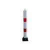 Dark Gray Red & White Fold Down Parking Post With Integral Lock & Eyelet
