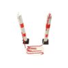 Light Gray Red & White Medium Sized Fold Down Parking Post & Chain