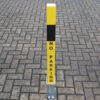 Slate Gray Heavy Duty Yellow Removable Security Post With No Parking Logo