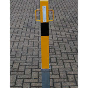 Dim Gray Heavy Duty Yellow Removable Security Post With Lift Out Handles