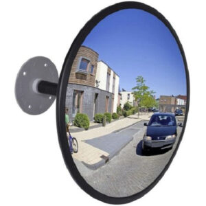 300mm Wall Mounted Convex Acrylic Traffic Mirror with Fixings