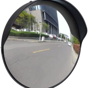Light Slate Gray Outdoor Traffic Convex Plastic Mirror Black - 30 cm