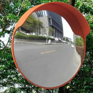 Light Slate Gray Plastic Outdoor Traffic Convex Mirror - Orange
